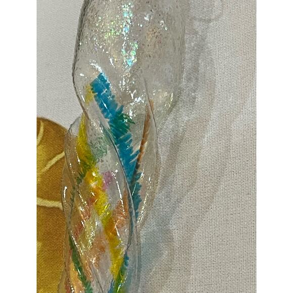 Set of 2 Handmade Glass Handmade Icicle Drop ornament - Picture 4 of 5